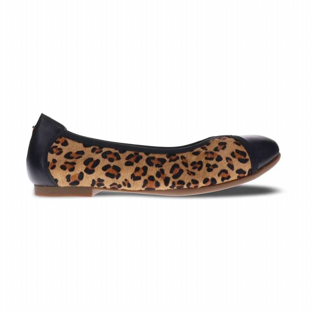 NEW REVERE women's nairobi ballet shoes in black leopard